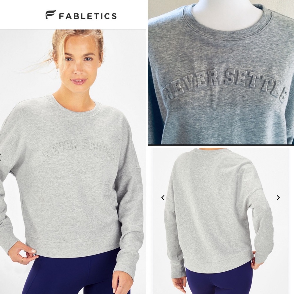 Fabletics Stacey Pullover Gray Sweatshirt